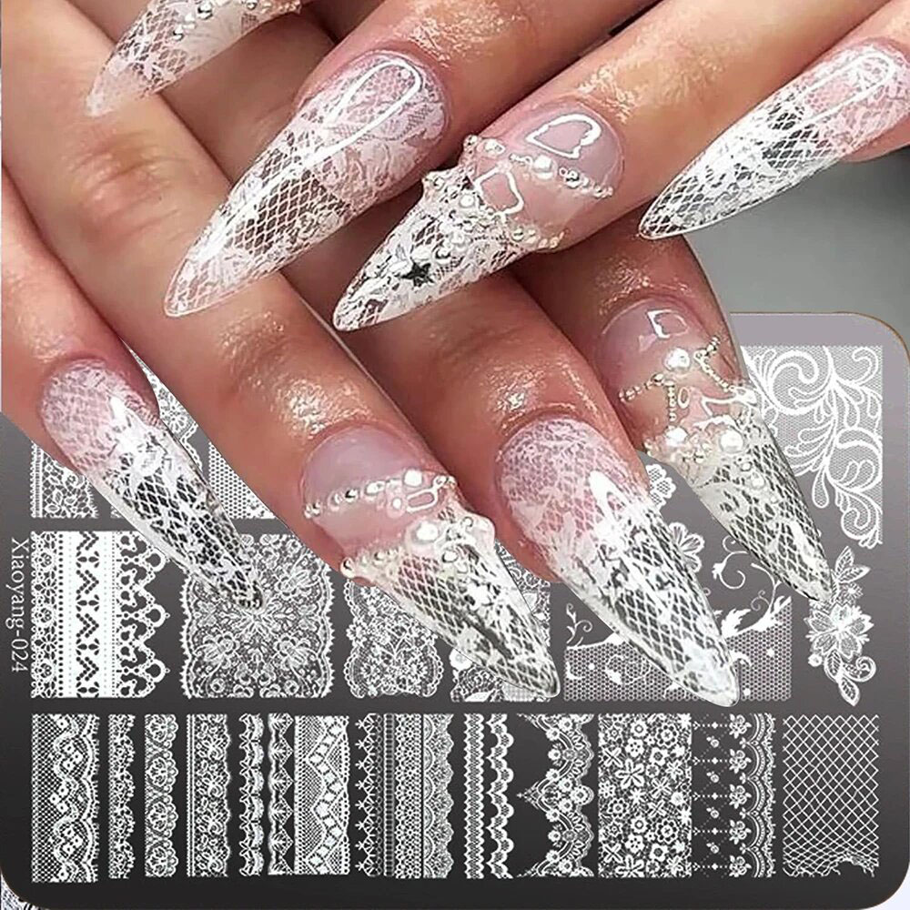 Nail Art Stamping Kit - 14.5*9.5 레이스 메탈 네일 아트 스탬핑