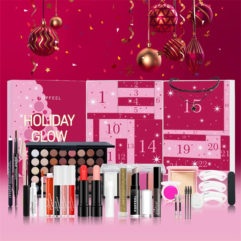 Beauty Makeup Advent Calendar - 크리스마스 카운트다운 메이크업 세트 립스틱 아이섀도우