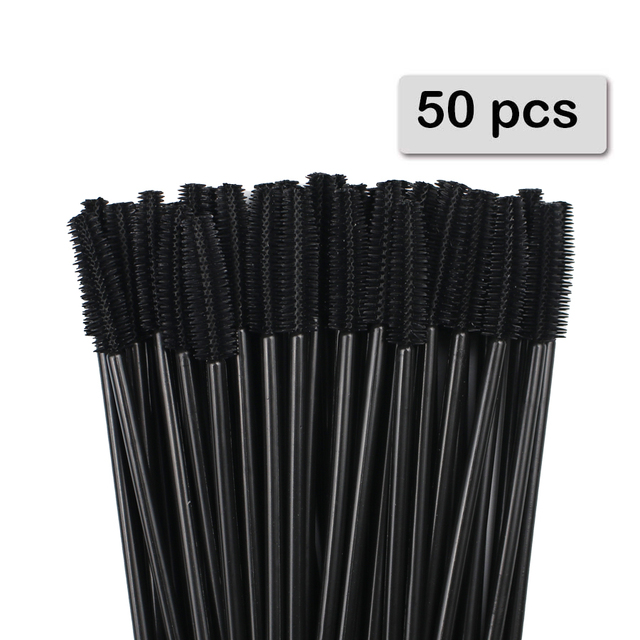 Beauty Makeup Brushes - 50pcs 실리콘 마스카라 완드 애플리케이터 일회용
