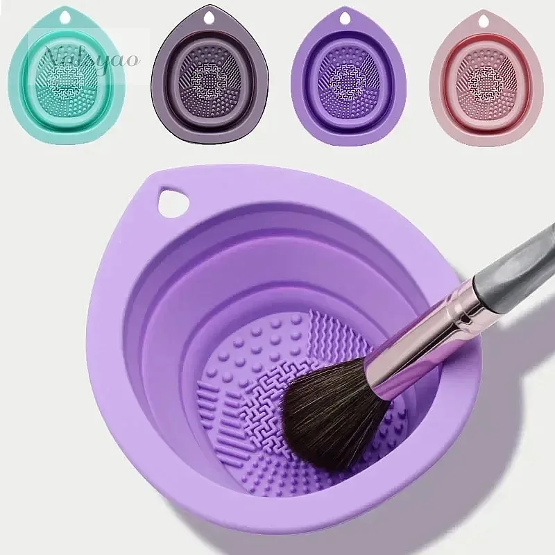 Beauty Makeup Brushes - 실리콘 접이식 메이크업 브러쉬 클리너 박스,