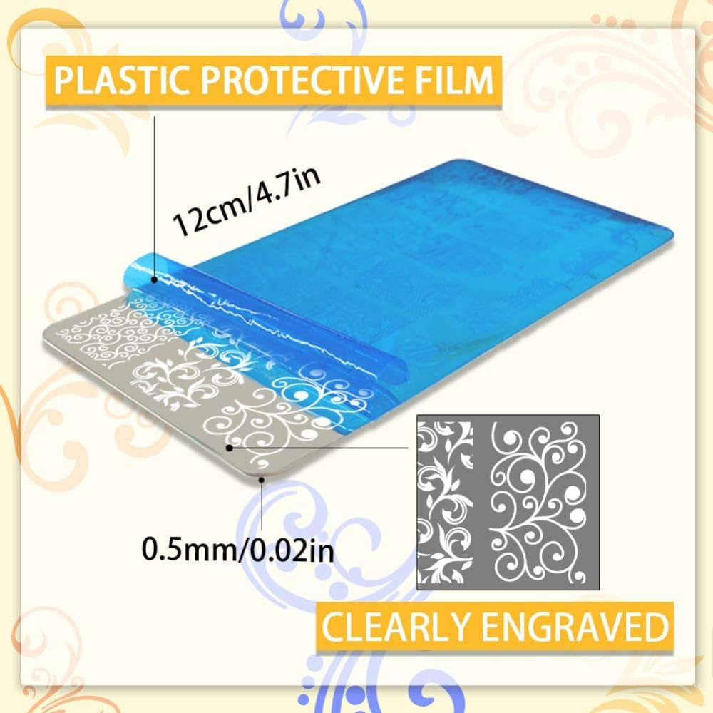 3pcs 소용돌이 패턴 네일 아트 템플릿 프랑스어 네일 - Nail Art Stamping Kit 리뷰 및 가격