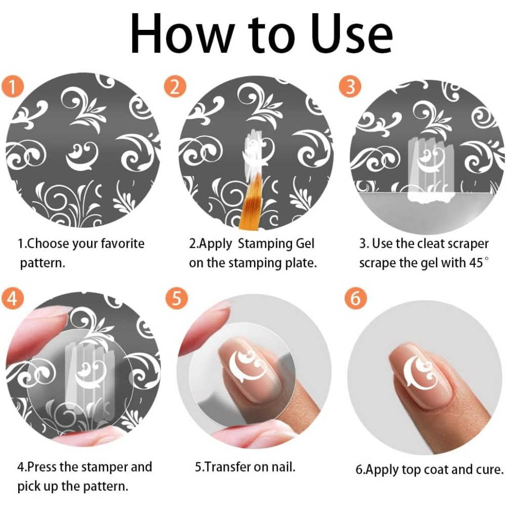 3pcs 소용돌이 패턴 네일 아트 템플릿 프랑스어 네일 - Nail Art Stamping Kit 리뷰 및 가격