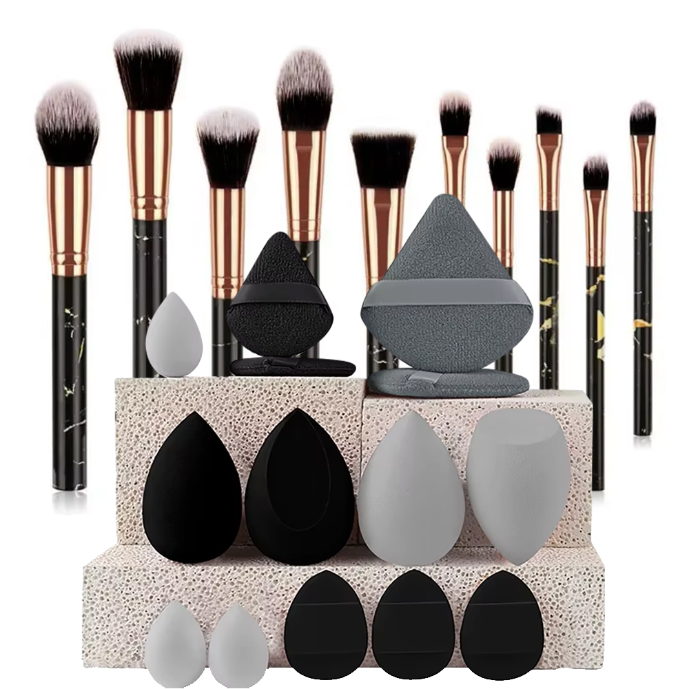 10개입 대리석 메이크업 브러쉬 세트 - 얼굴, 눈,  - Makeup Beauty Ro 리뷰 및 가격