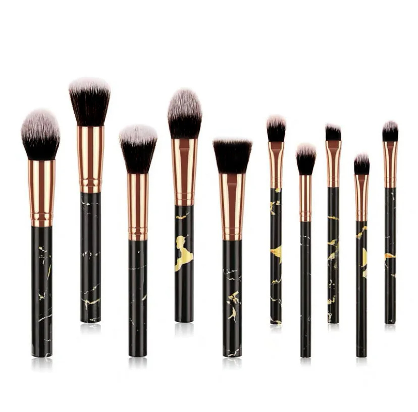 10개입 대리석 메이크업 브러쉬 세트 - 얼굴, 눈,  - Makeup Beauty Ro 리뷰 및 가격