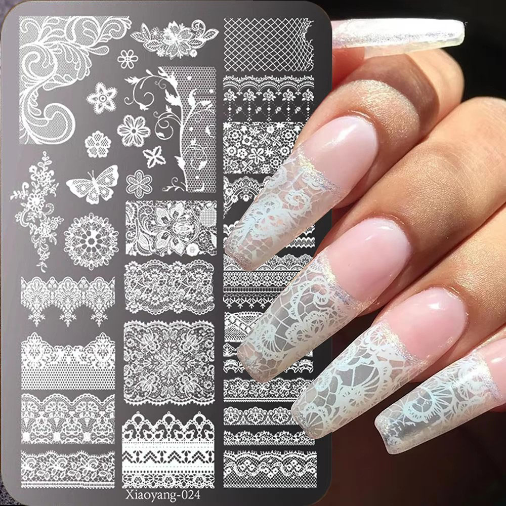 14.5*9.5 레이스 메탈 네일 아트 스탬핑 템플릿  - Nail Art Stamping Kit 리뷰 및 가격