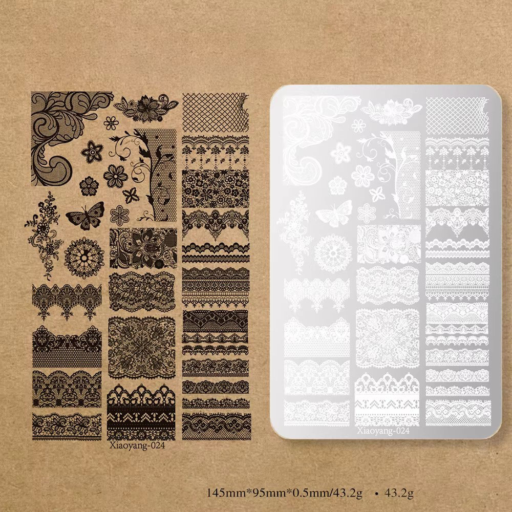 14.5*9.5 레이스 메탈 네일 아트 스탬핑 템플릿  - Nail Art Stamping Kit 리뷰 및 가격
