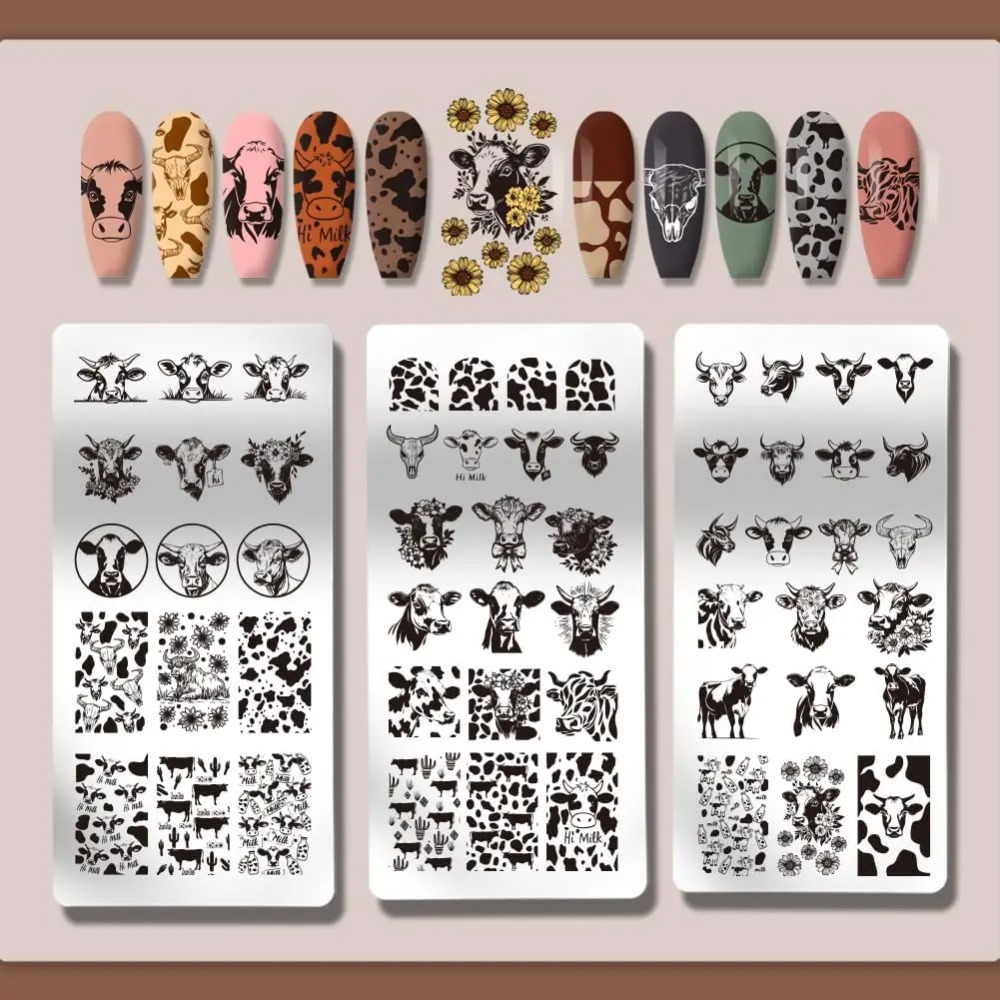3개입 소 테마 네일 스탬핑 플레이트 56가지 패턴 소 - Nail Art Stamping Kit 리뷰 및 가격