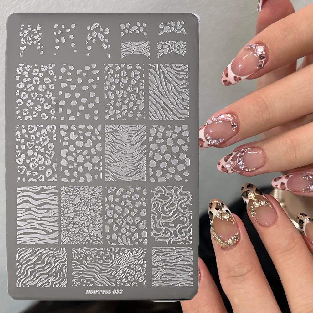 1Pcs 섹시한 레오파드 프린트 네일 스탬핑 플레이트  - Nail Art Stamping Kit 리뷰 및 가격