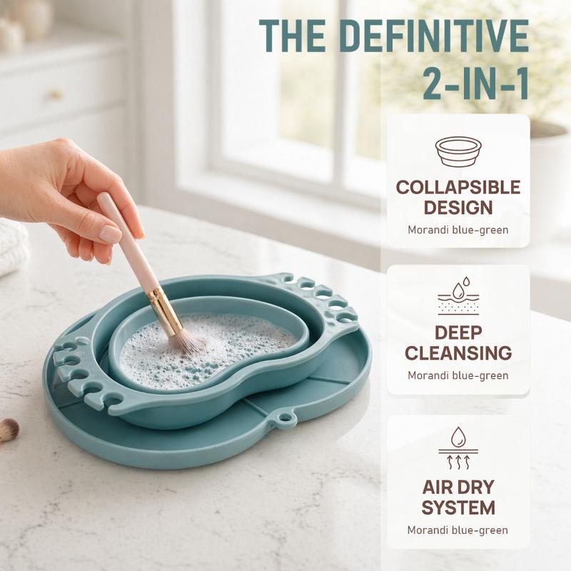 접이식 실리콘 세척 버킷 휴대용 다용도 페인트 붓, 메 - Beauty Makeup Brushes 리뷰 및 가격