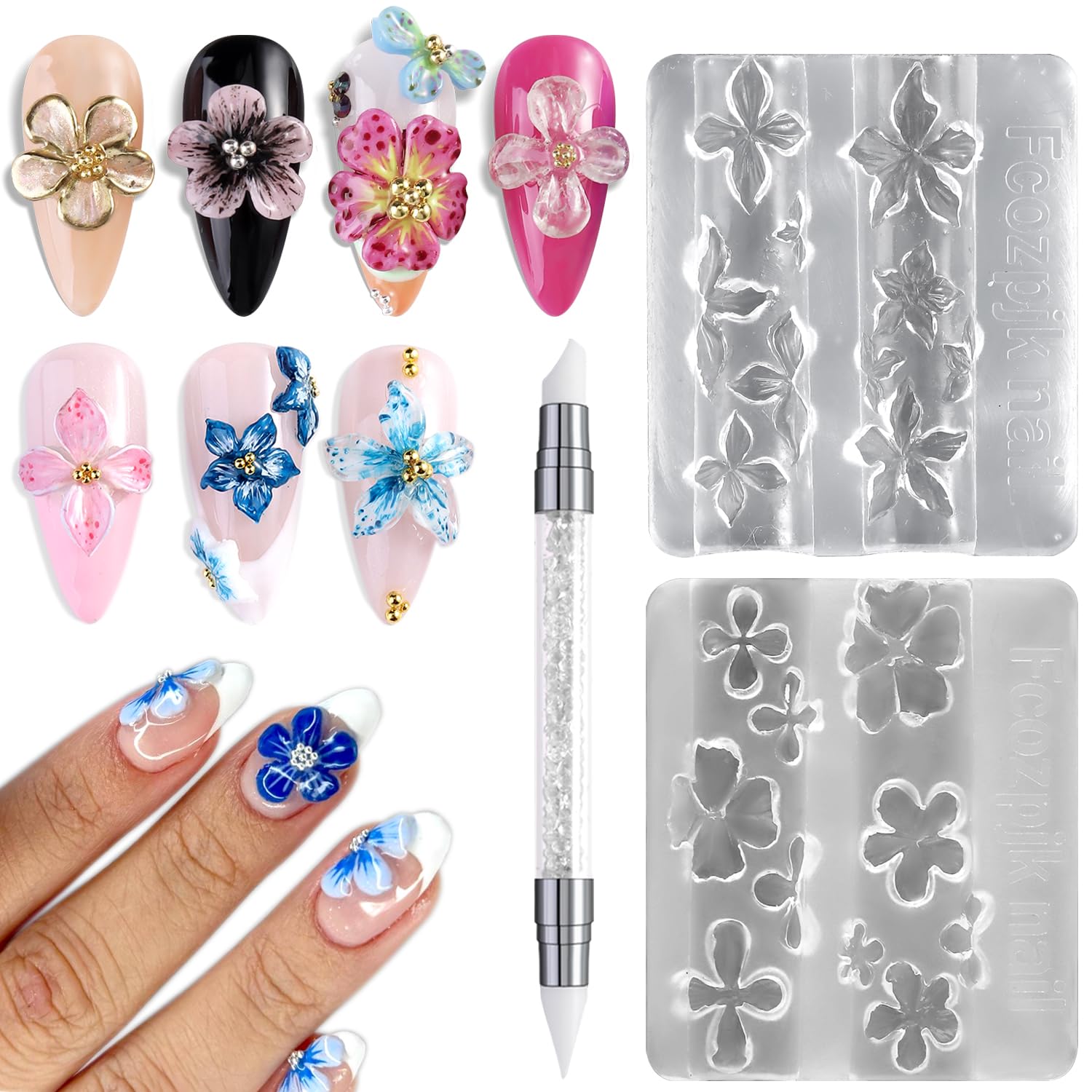 3D 실리콘 꽃 네일 조각 금형 아크릴 백합 히비스커스 - Nail Art Stamping Kit 리뷰 및 가격