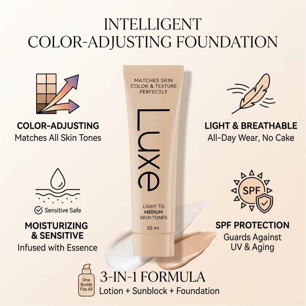 럭스 스마트 쉐이드 어댑팅 리퀴드 파운데이션 페이스 프 - Beauty Luxe Makeup 리뷰 및 가격
