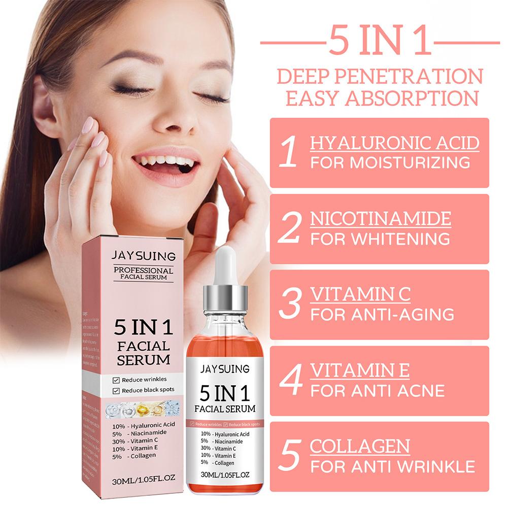 5 in 1 페이스 세럼 비타민 C 보습 미백 주름 개 - Vitamin C Serum Face 리뷰 및 가격