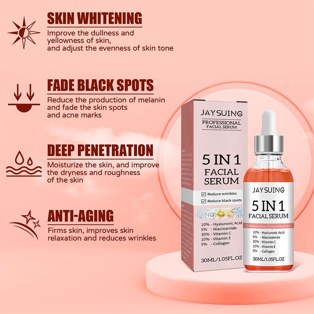 5 in 1 페이스 세럼 비타민 C 보습 미백 주름 개 - Vitamin C Serum Face 리뷰 및 가격