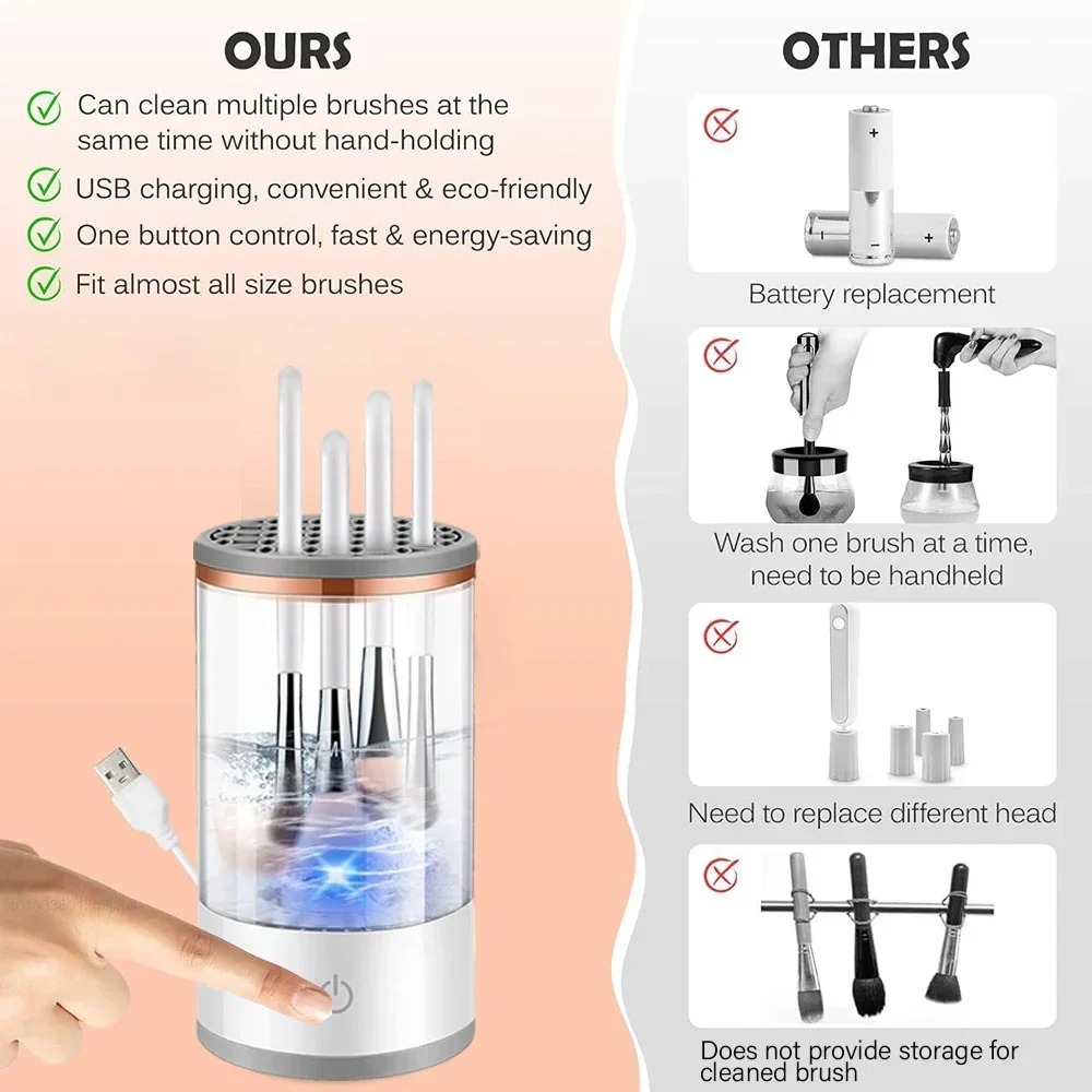 휴대용 USB 플러그 전동 메이크업 브러쉬 클리너 (고 - Makeup Brush Set 리뷰 및 가격