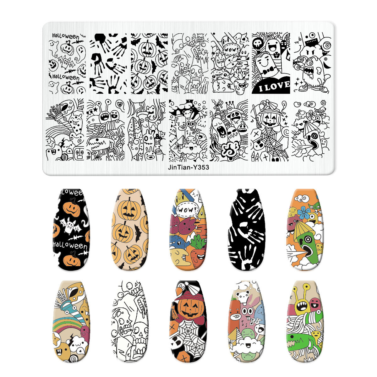 만화 할로윈 네일 아트 스탬핑 플레이트, 애니메이션 해 - Nail Art Stamping Kit 리뷰 및 가격