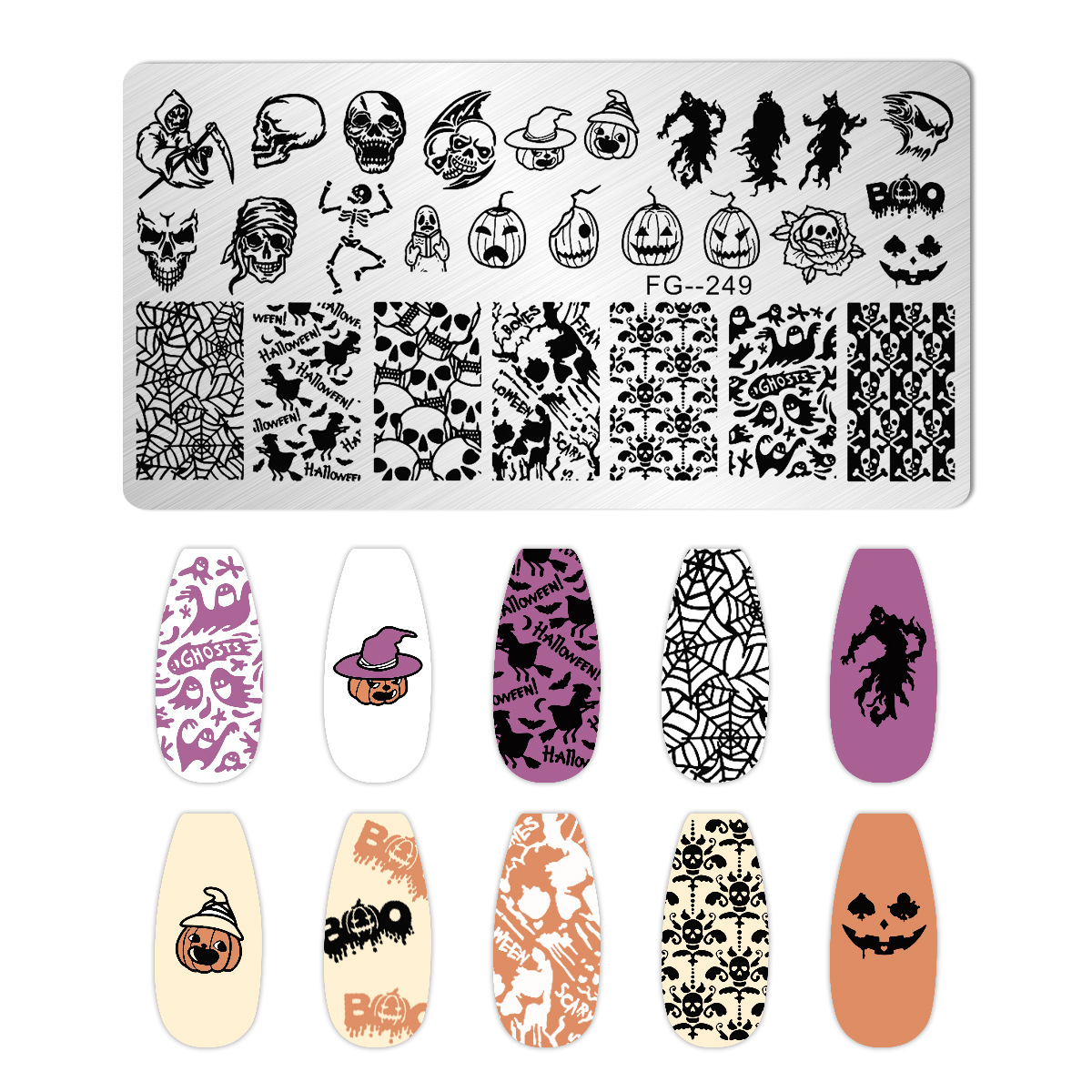 만화 할로윈 네일 아트 스탬핑 플레이트, 애니메이션 해 - Nail Art Stamping Kit 리뷰 및 가격