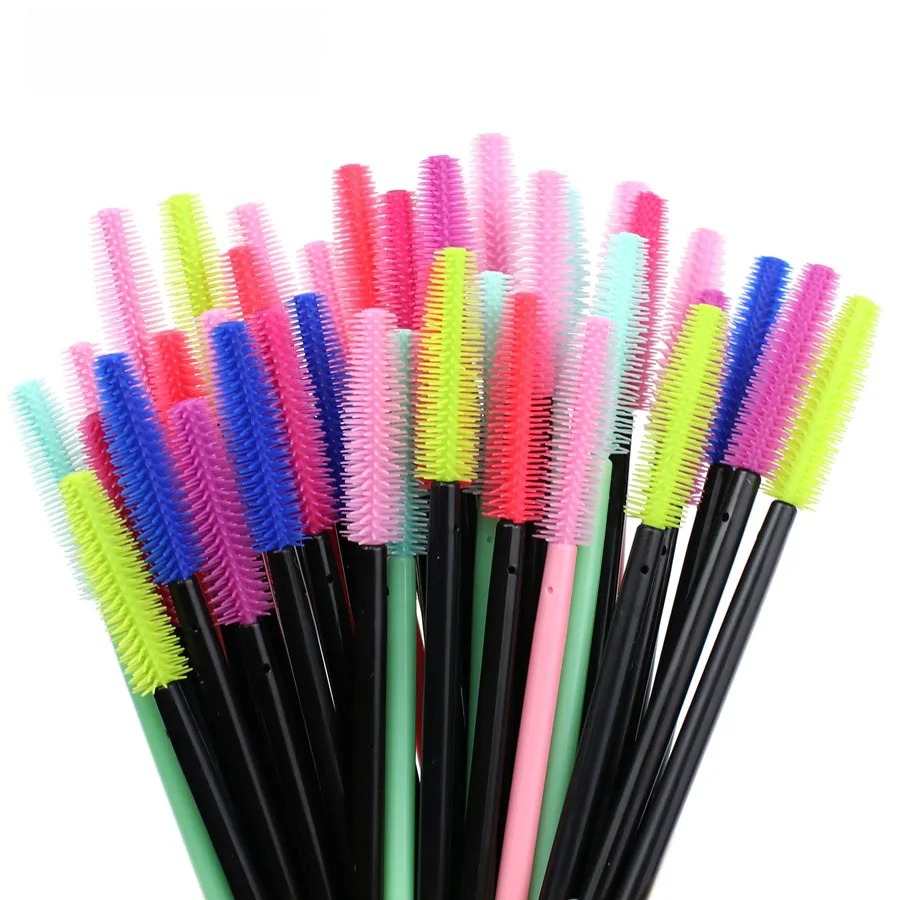 50pcs 실리콘 마스카라 완드 애플리케이터 일회용 속 - Beauty Makeup Brushes 리뷰 및 가격