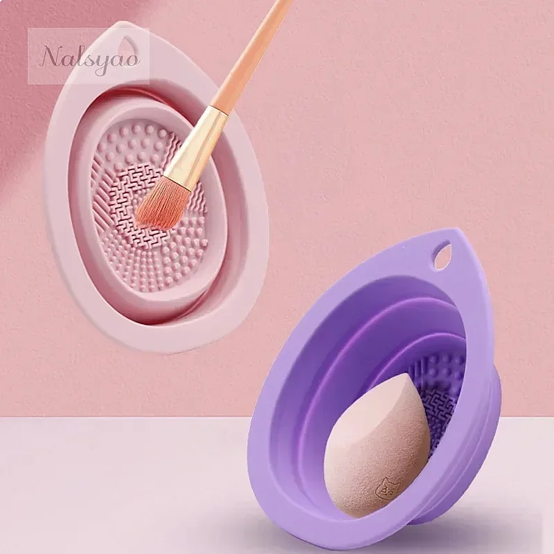 실리콘 접이식 메이크업 브러쉬 클리너 박스, 파우더 퍼 - Beauty Makeup Brushes 리뷰 및 가격